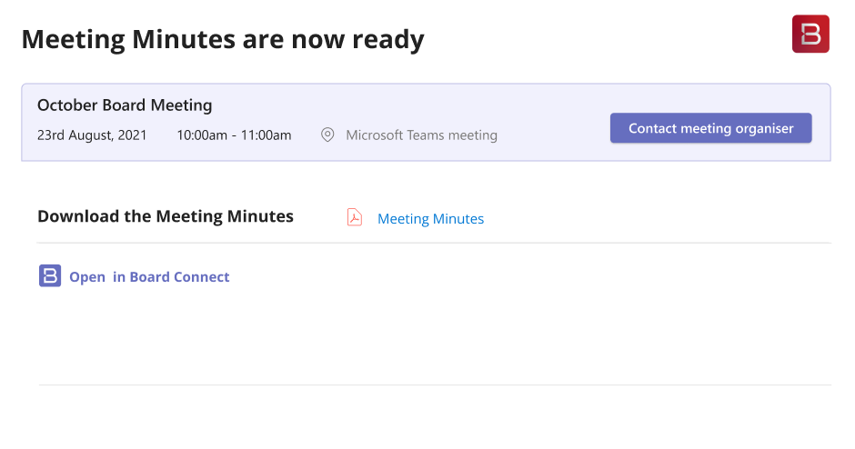 Meeting Minutes ready